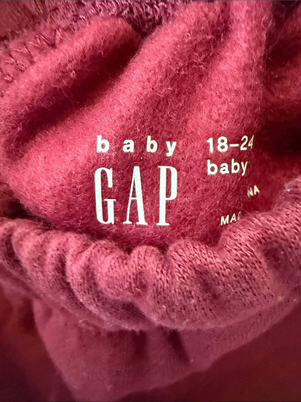 New Gap Kids' Maroon Sweatpants with Character Patch
